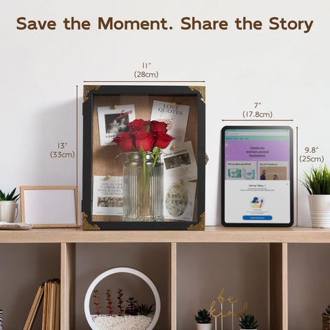 BWODYAY Burlap backboard adds texture behind photos and dried florals