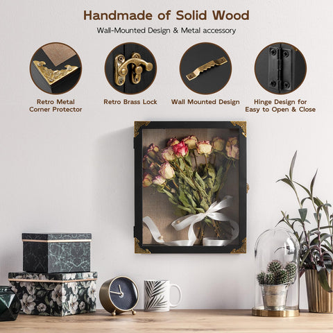 BWODYAY Solid wood frame with vintage hinges and latch for durability