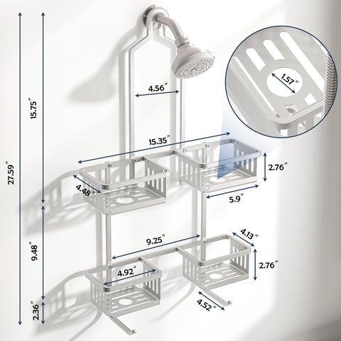BXINREDA aluminum shower shelf grid design drains water quickly