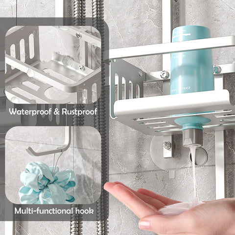 BXINREDA anti-slip silicone and suction cup stabilize the shelf