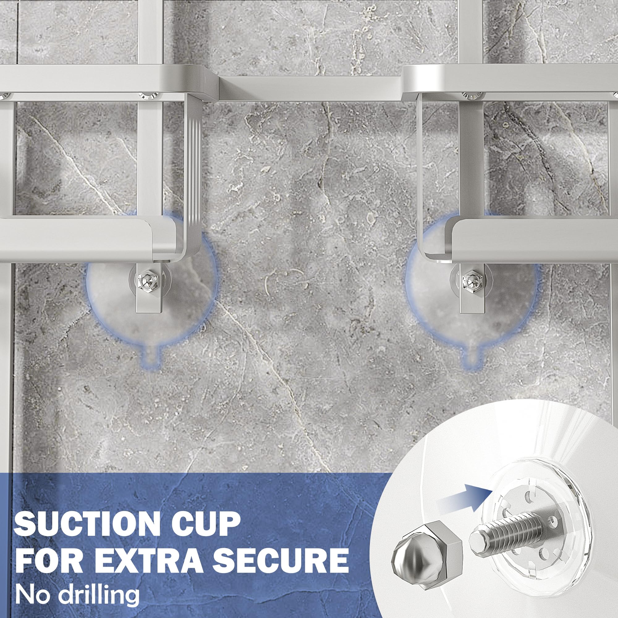 BXINREDA easy no-drill installation fits most showers