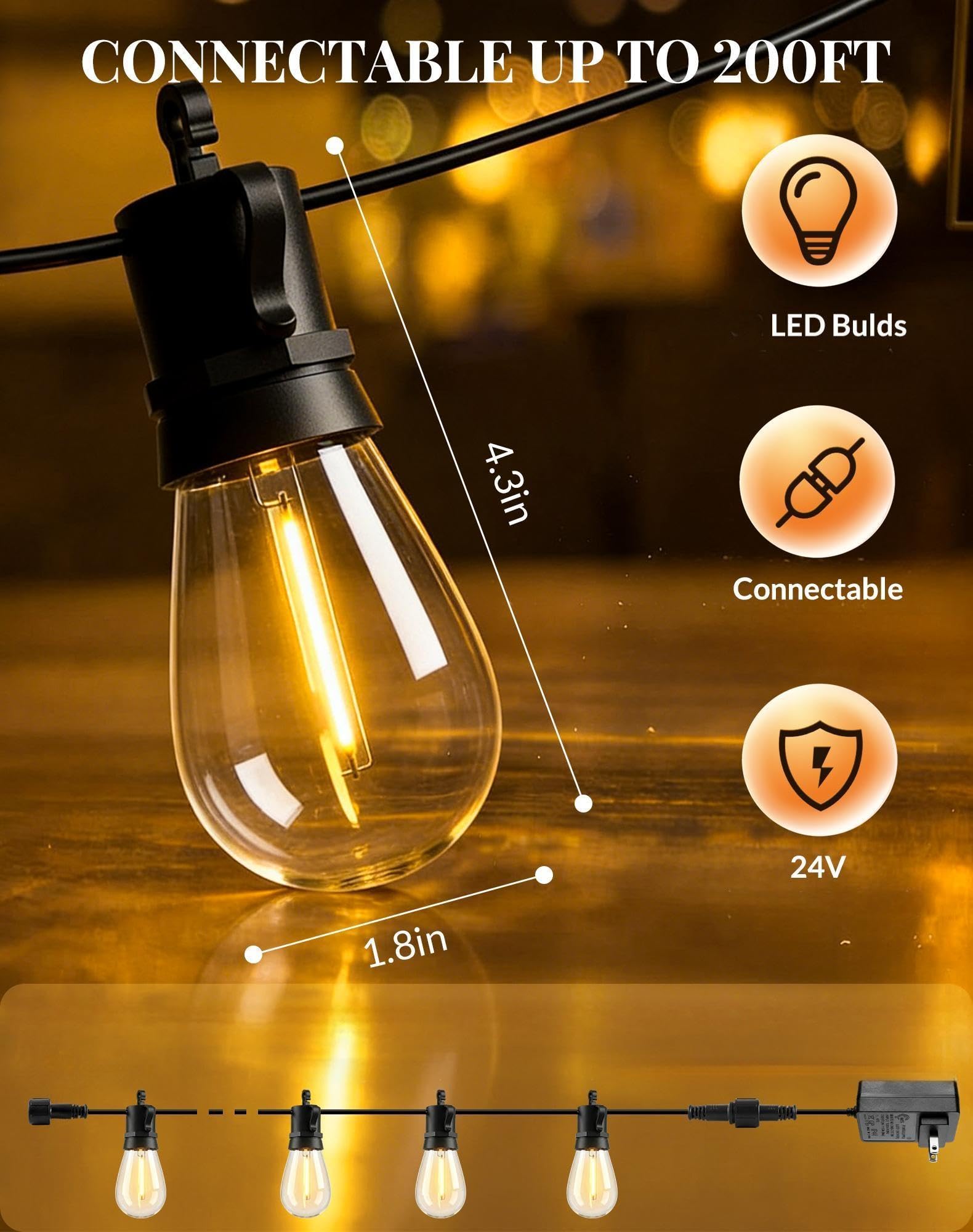 BYGUQ patio lighting creates cozy gazebo ambience for evenings.