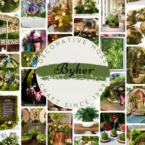 BYHER moss craft project ready for wreaths, centerpieces, and DIY decor