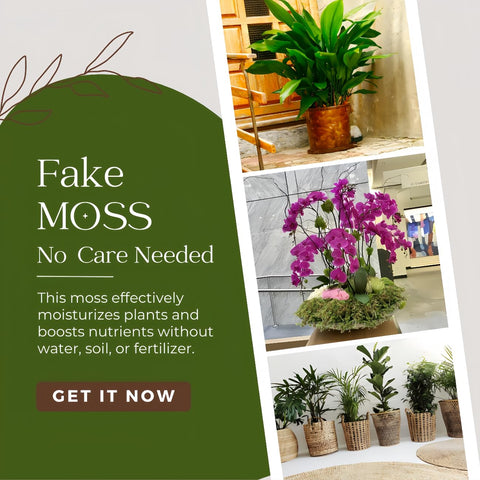 BYHER fake moss in a pot decor scene for low-maintenance greenery