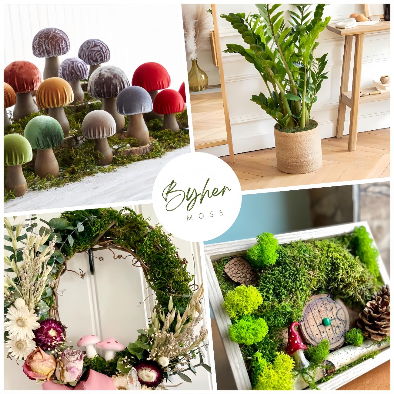 BYHER preserved faux moss for seasonal decor like Christmas and Easter