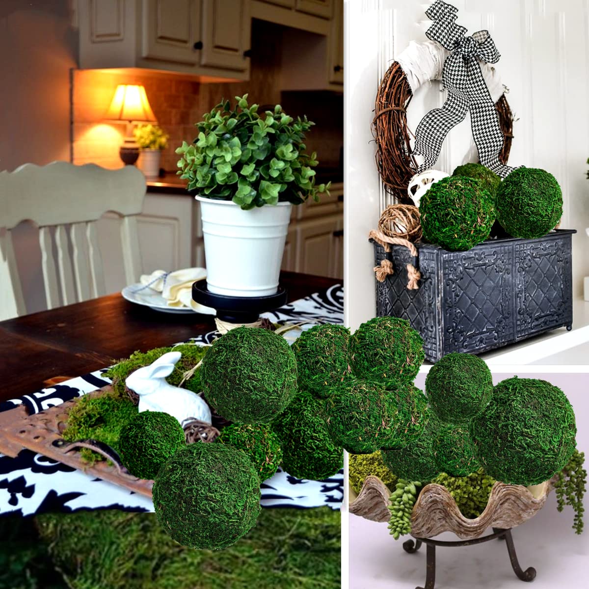BYHER green moss ball filler adds color to a tray or bowl