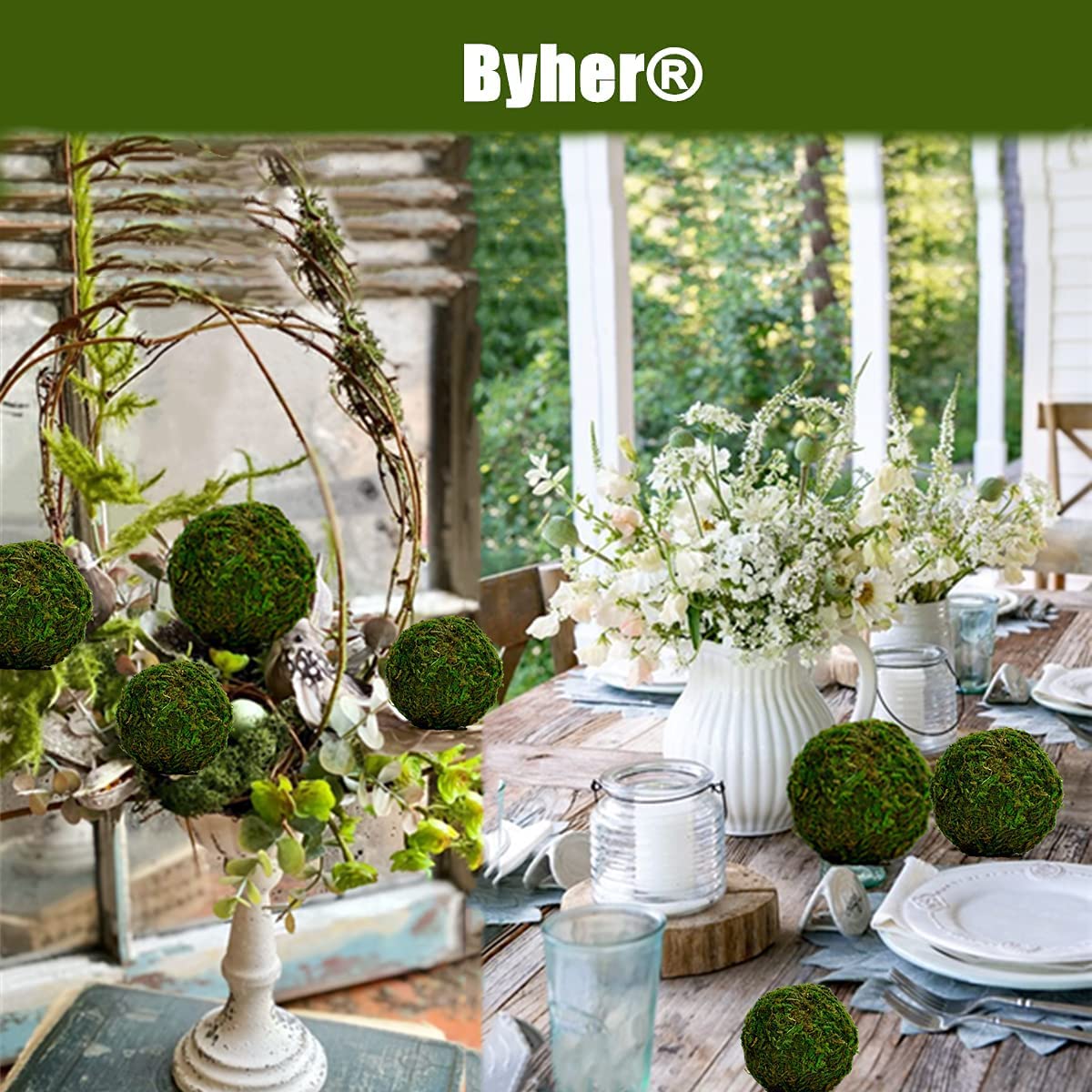 BYHER moss balls offer easy decorating with no upkeep required