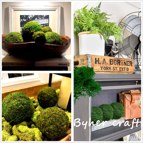BYHER 18-piece moss ball set enhances tablescapes with lush, no-maintenance charm