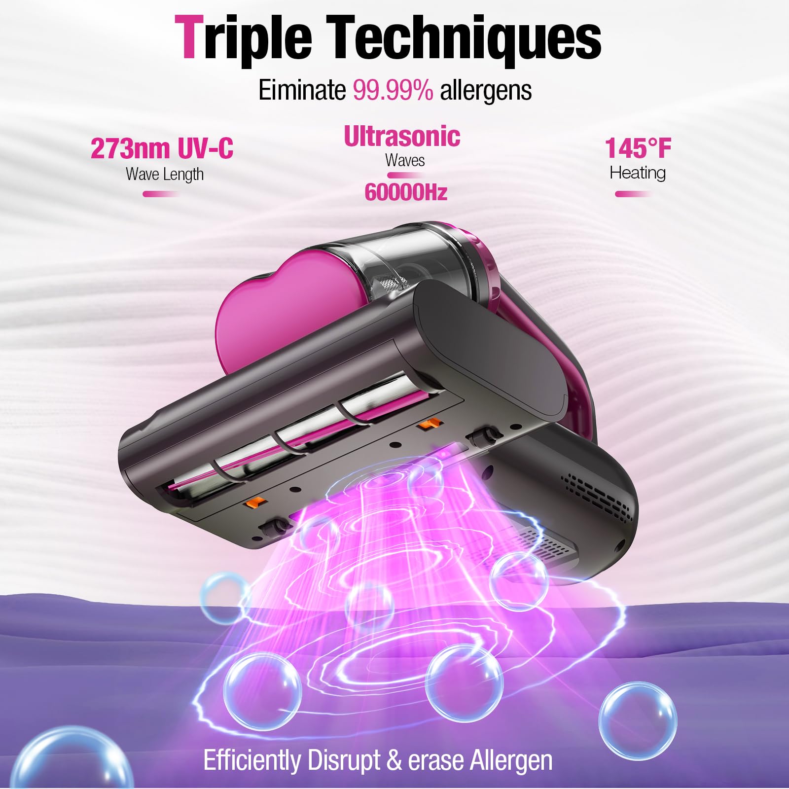 BYHUME UV-C light enhances fabric surface cleanliness during vacuuming