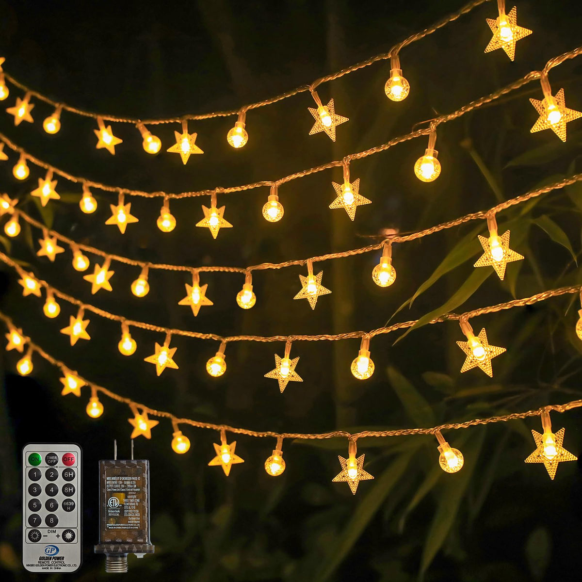 BYIZO crystal globe and star lights create magical indoor outdoor ambiance