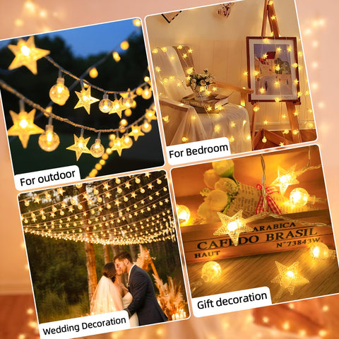 BYIZO warm white LED string lights for cozy bedrooms and living rooms