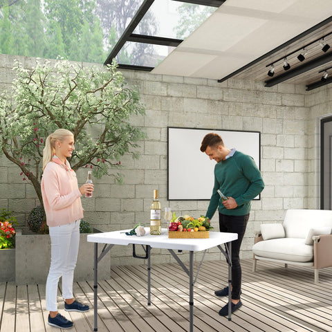 Byliable 34in square folding table with non-slip feet protecting floors