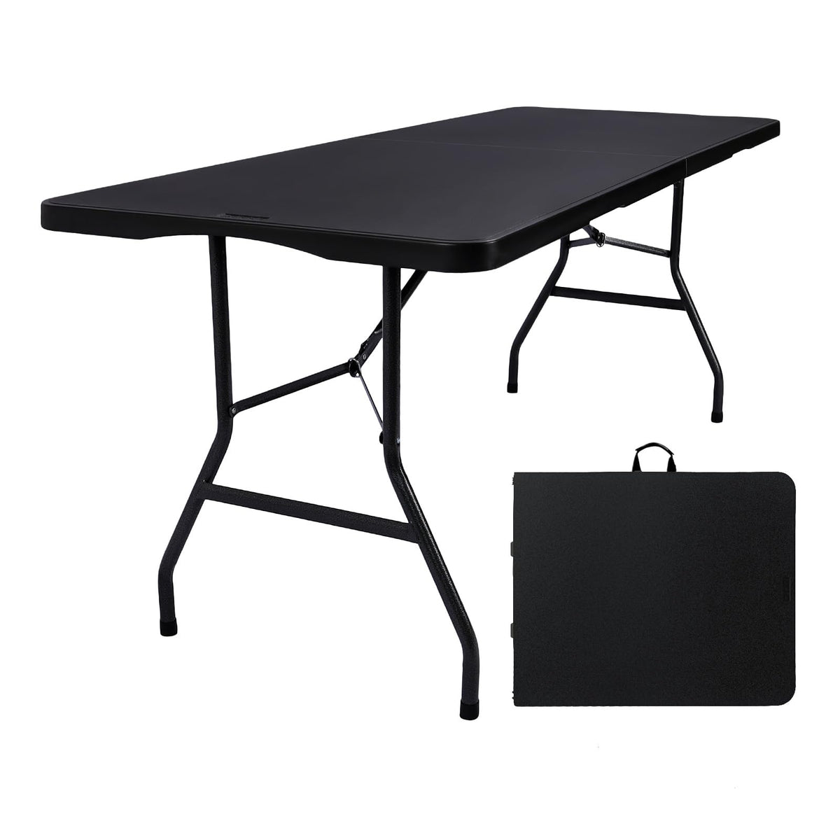 Byliable 6ft folding table folded compact storage for easy car trunk stowage