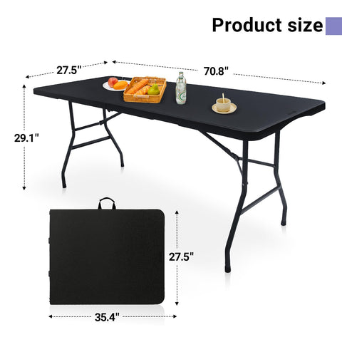 Byliable HDPE top on 6ft folding table for durable, waterproof use