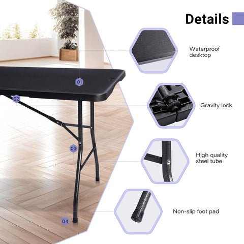 Byliable powder-coated legs providing stable support on varied surfaces