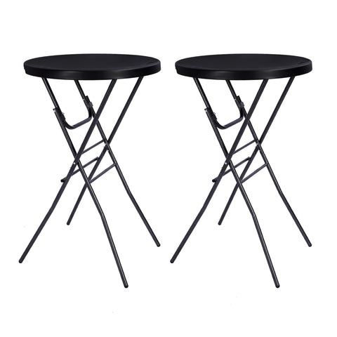 Byliable 28-inch folding round high-top table for indoor or outdoor parties.