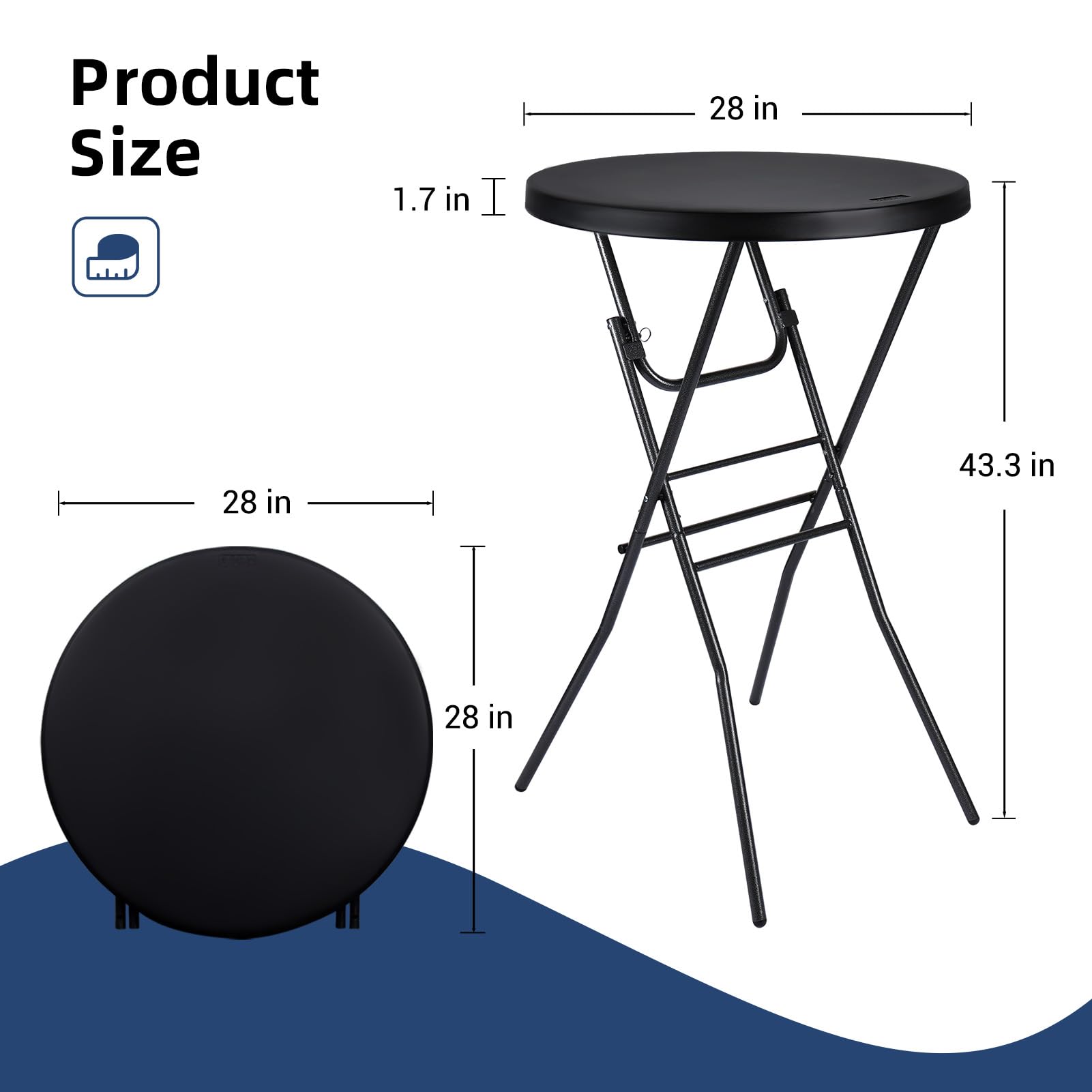 Byliable HDPE top provides a durable, scratch-resistant surface for outdoor use.