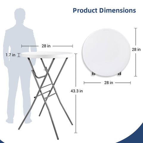 Byliable folding table shows durable HDPE top for easy cleaning and long-lasting use.