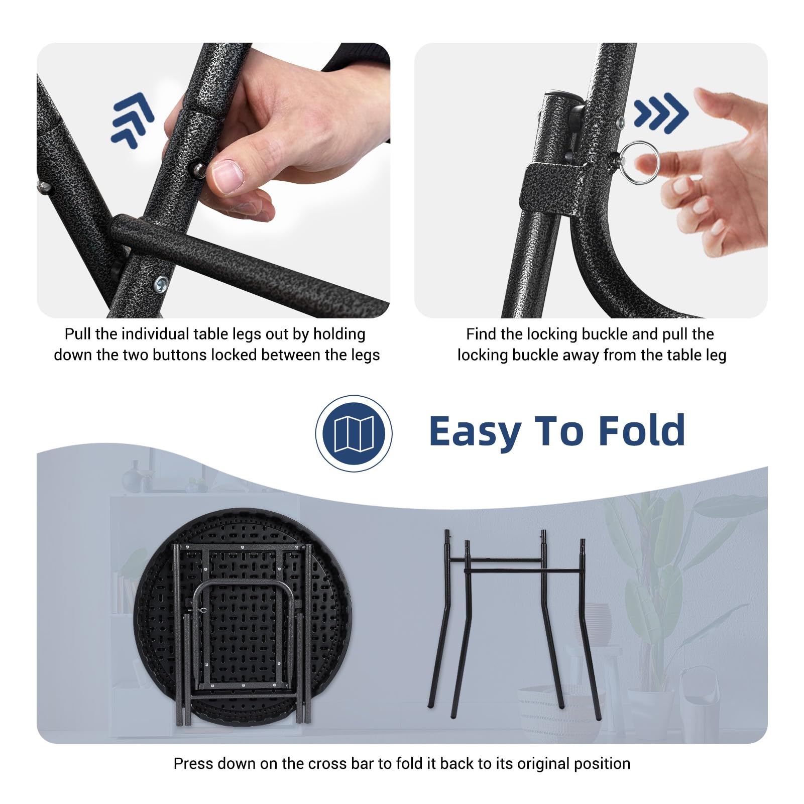 Byliable non-slip feet maintain stability on indoor surfaces.