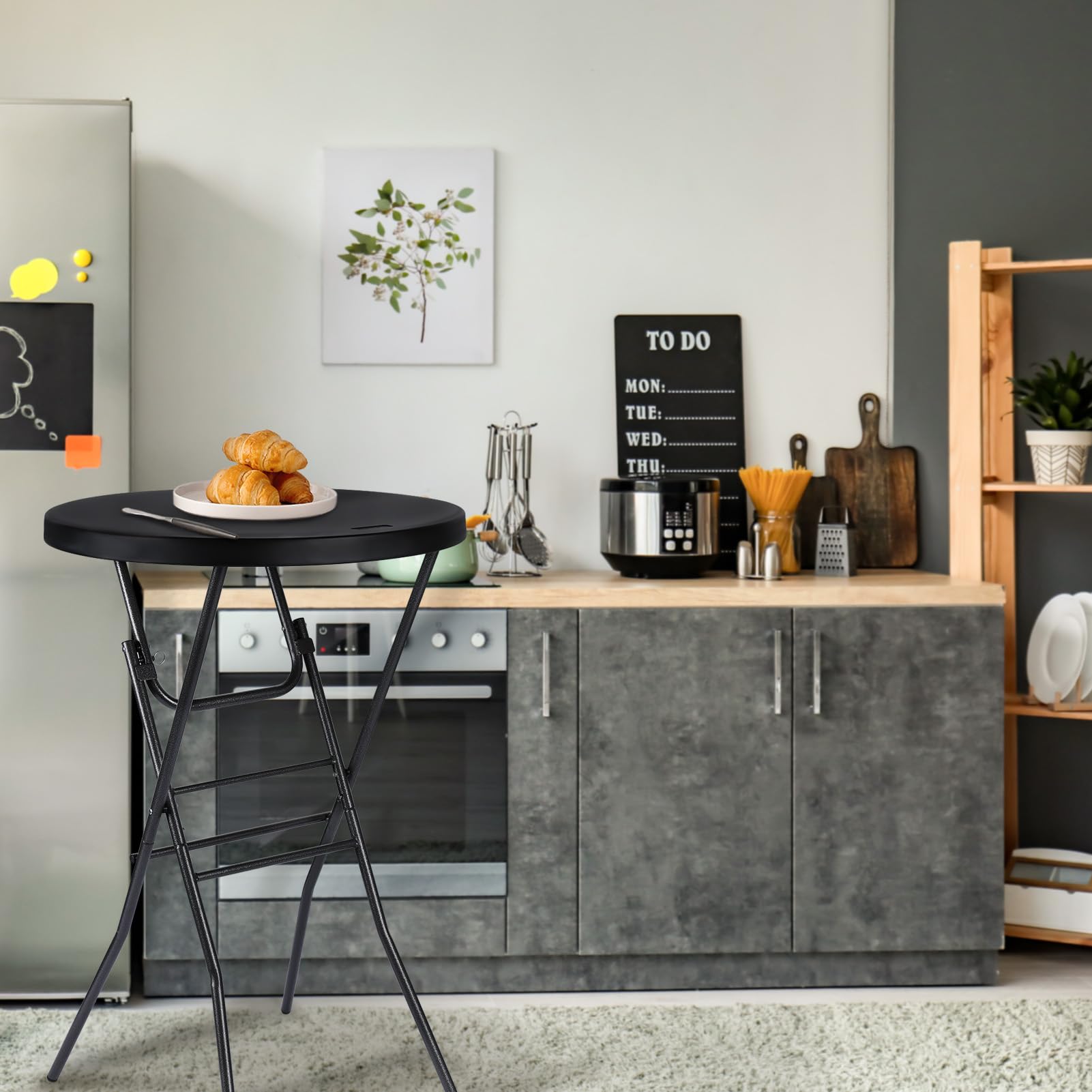 Byliable folded storage keeps the table compact between events.