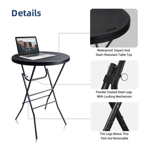 Byliable HDPE top is sturdy and easy to wipe after gatherings.