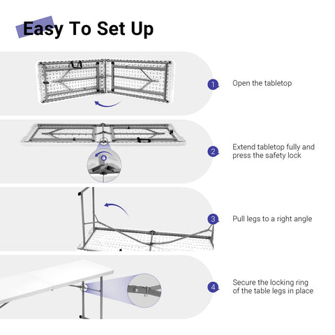 Byliable folding table outdoor buffet setup supports convenient serving
