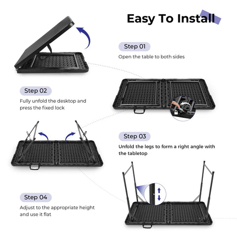 Byliable folding table quick setup in minutes
