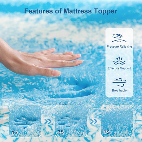 Bynex gel infused cooling topper on bed helps regulate temperature