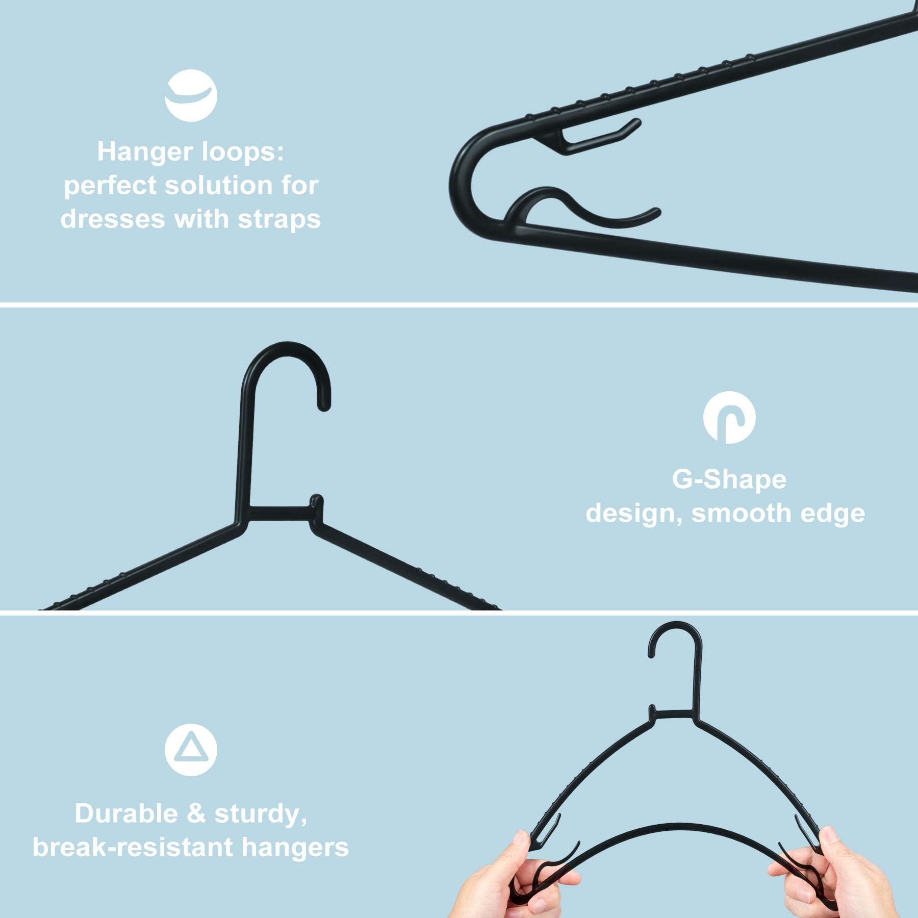 Byomostor four-hook hanger prevents slipping of garments.