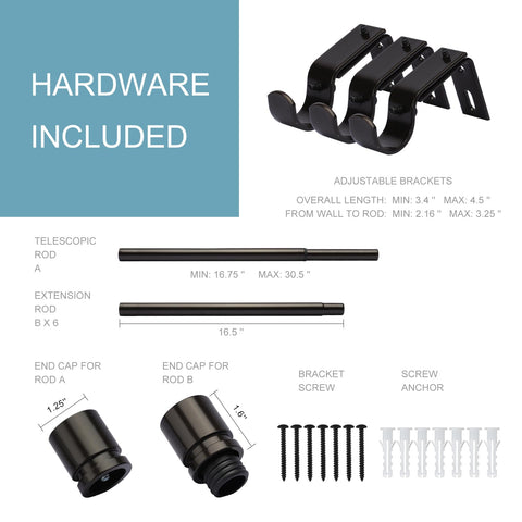 Byondeth curtain rod supports up to 50 pounds for heavier drapes.