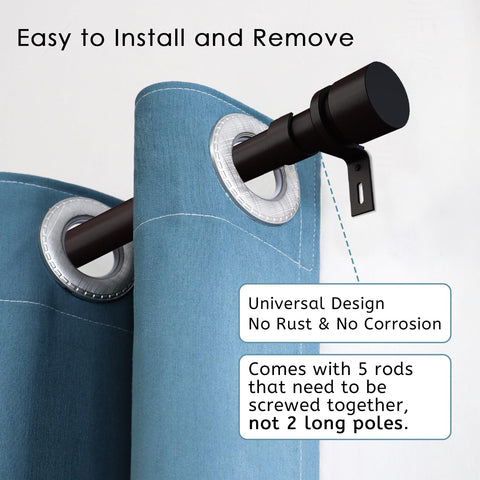 Byondeth adjustable-length curtain rod showing modular sections for easy length tweaks.
