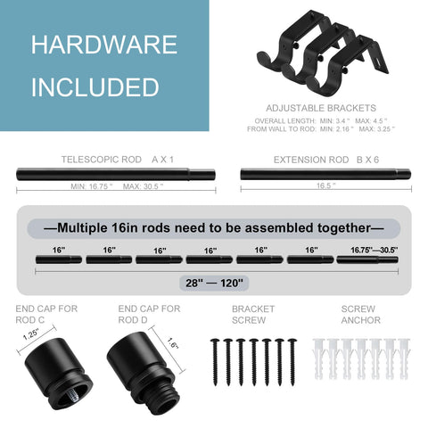 Byondeth curtain rod adjustable length helps you tailor fit to your window.