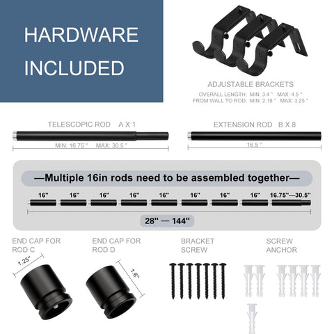 Byondeth adjustable-length curtain rod adapts to many window sizes.