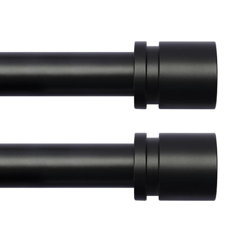 Byondeth black curtain rod with 1in diameter and adjustable length for windows