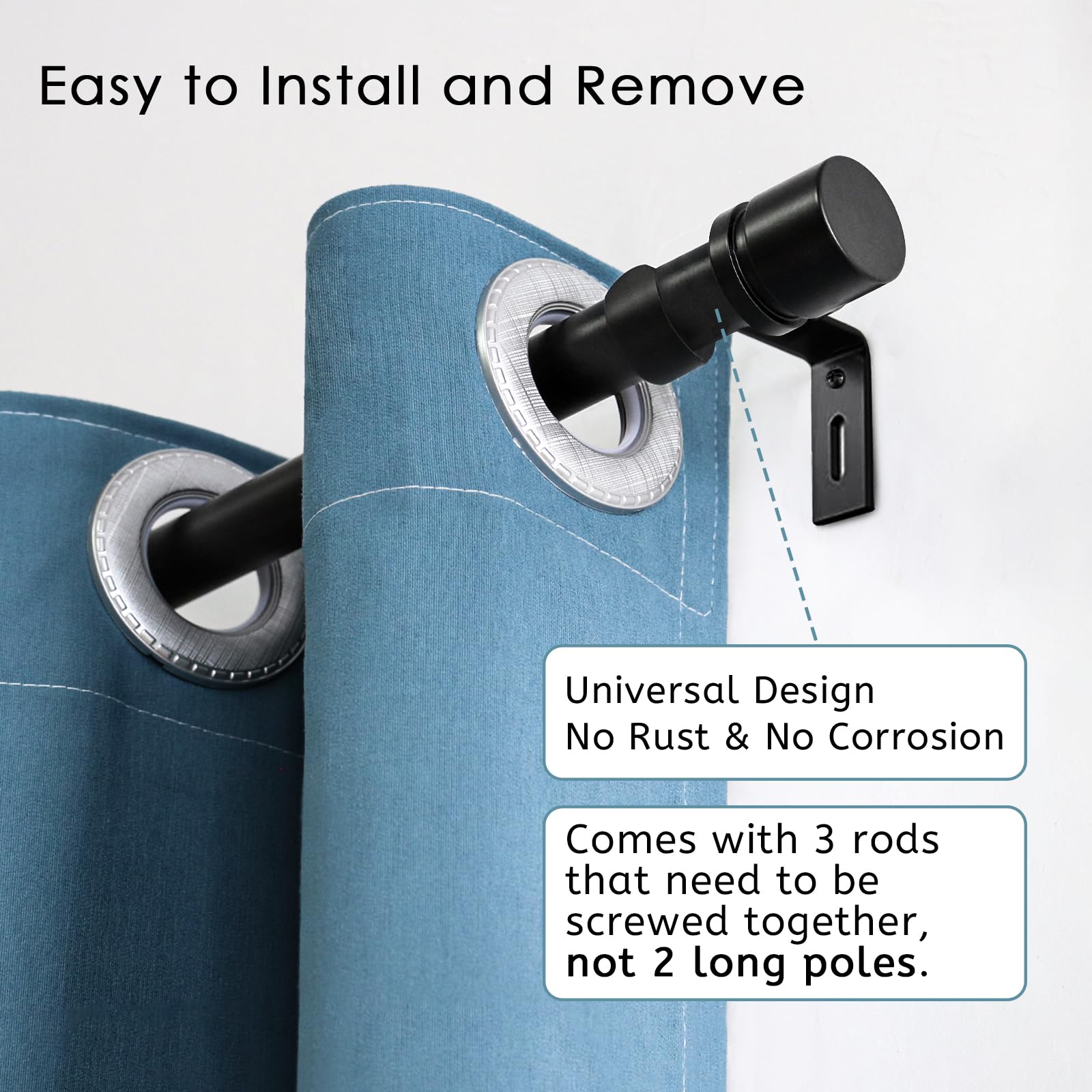 Included brackets and screws with Byondeth curtain rod for installation