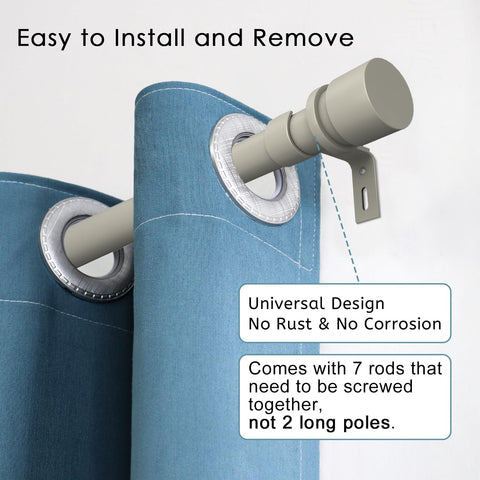 Byondeth curtain rod with brushed nickel end cap adds contemporary style and durable finish.