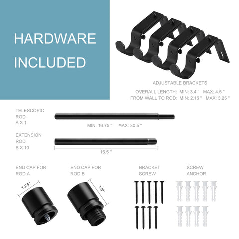 Hardware included for easy installation with brackets and anchors.