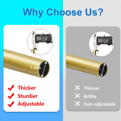 Byondeth curtain rod compatible with light to heavy curtains for rooms.