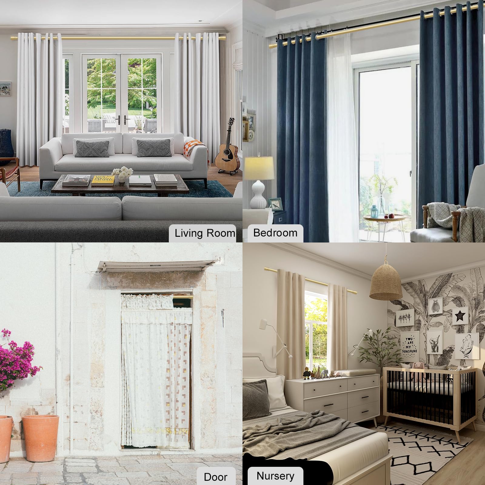 Byondeth heavy-duty capability up to 50 pounds supports lush drapes.