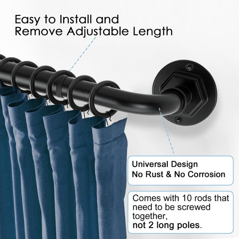 Byondeth sturdy 50 lb curtain rod supports heavy drapery for long-lasting use