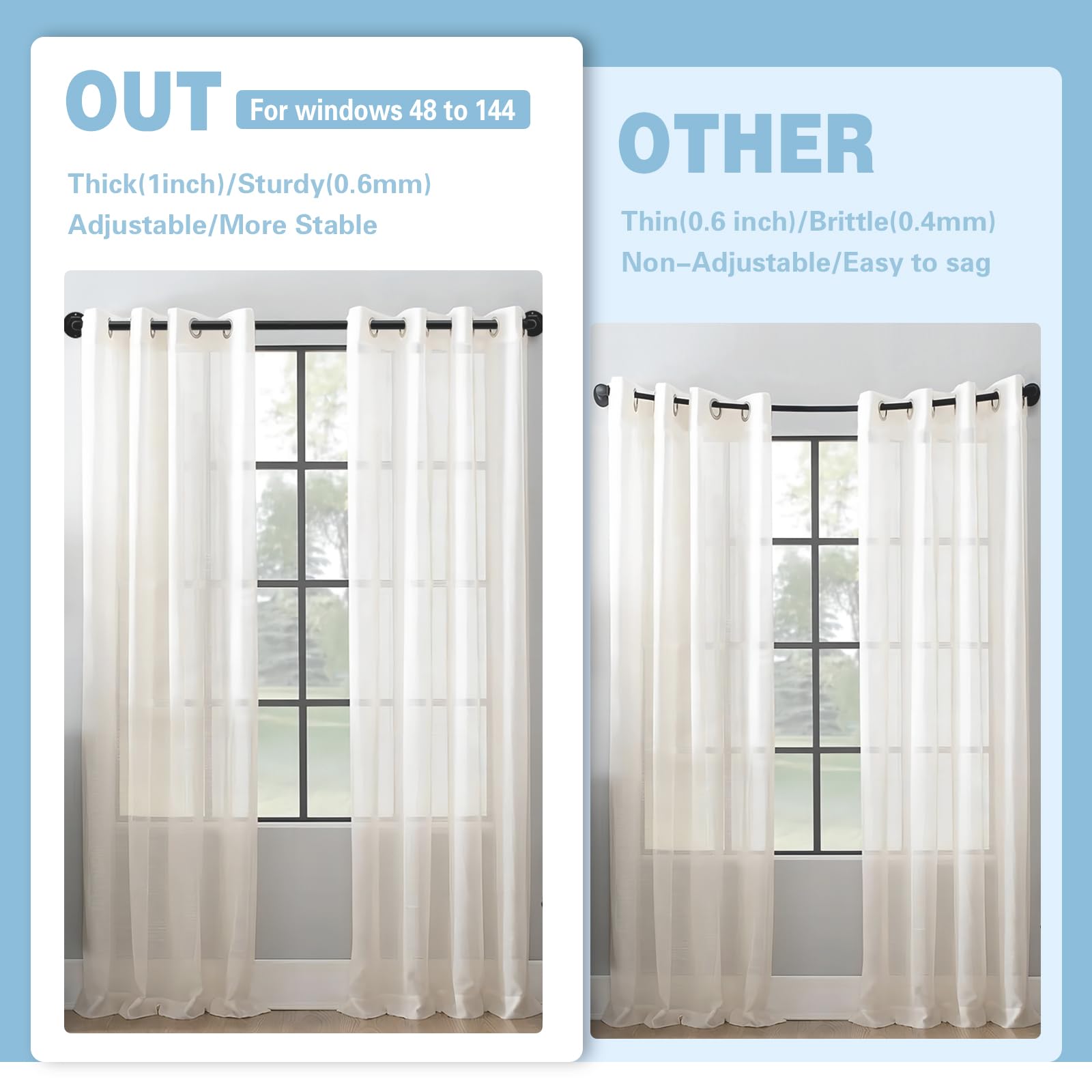 Byondeth wrap-around curtain rod supports wall or ceiling mounting for flexible room setup