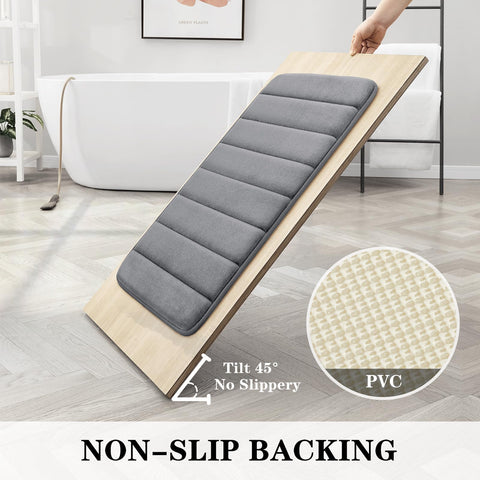 BYSURE memory foam bath mat 24x17 offers cushioned comfort underfoot.