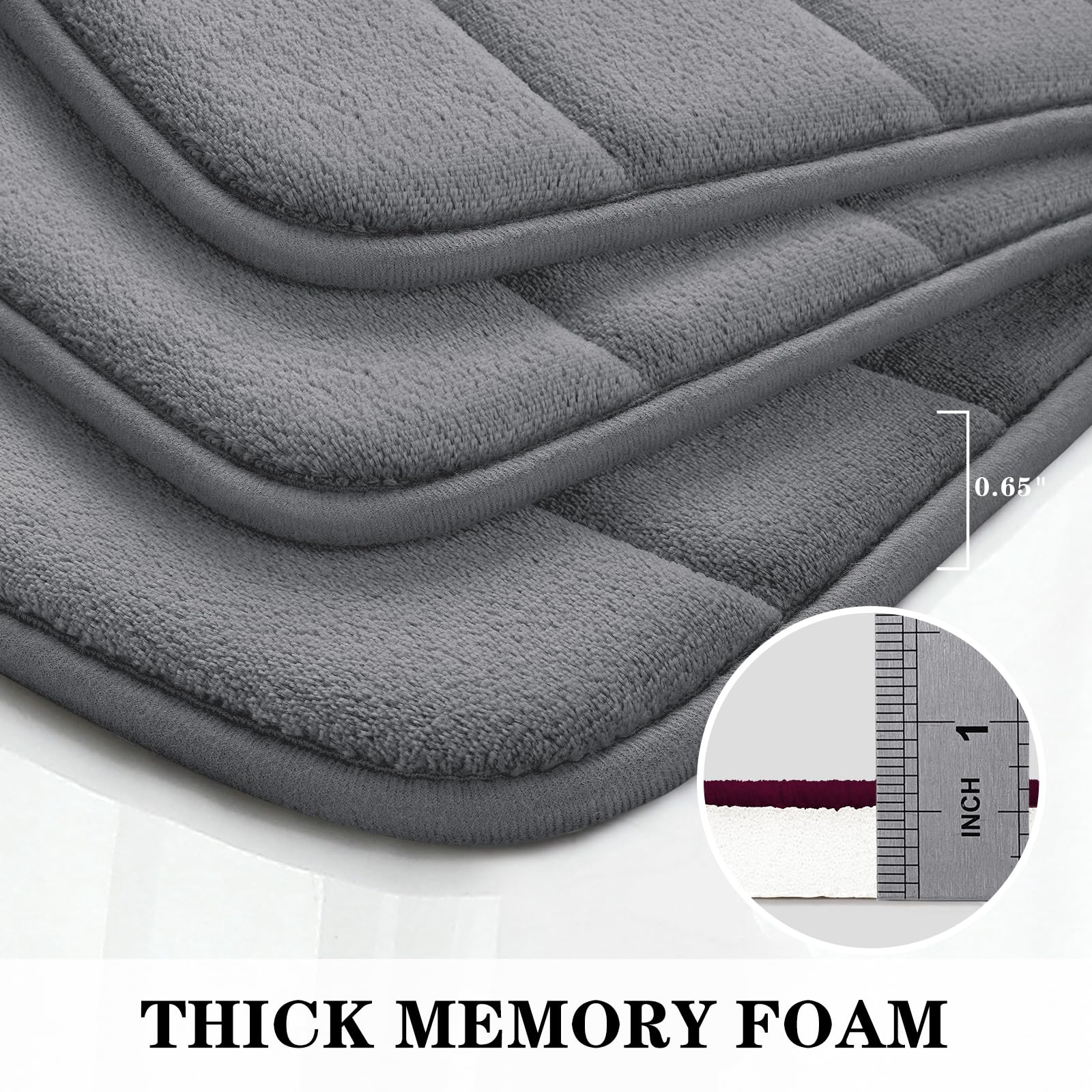 BYSURE 24x17 bath mat with absorbent surface for quick drying.