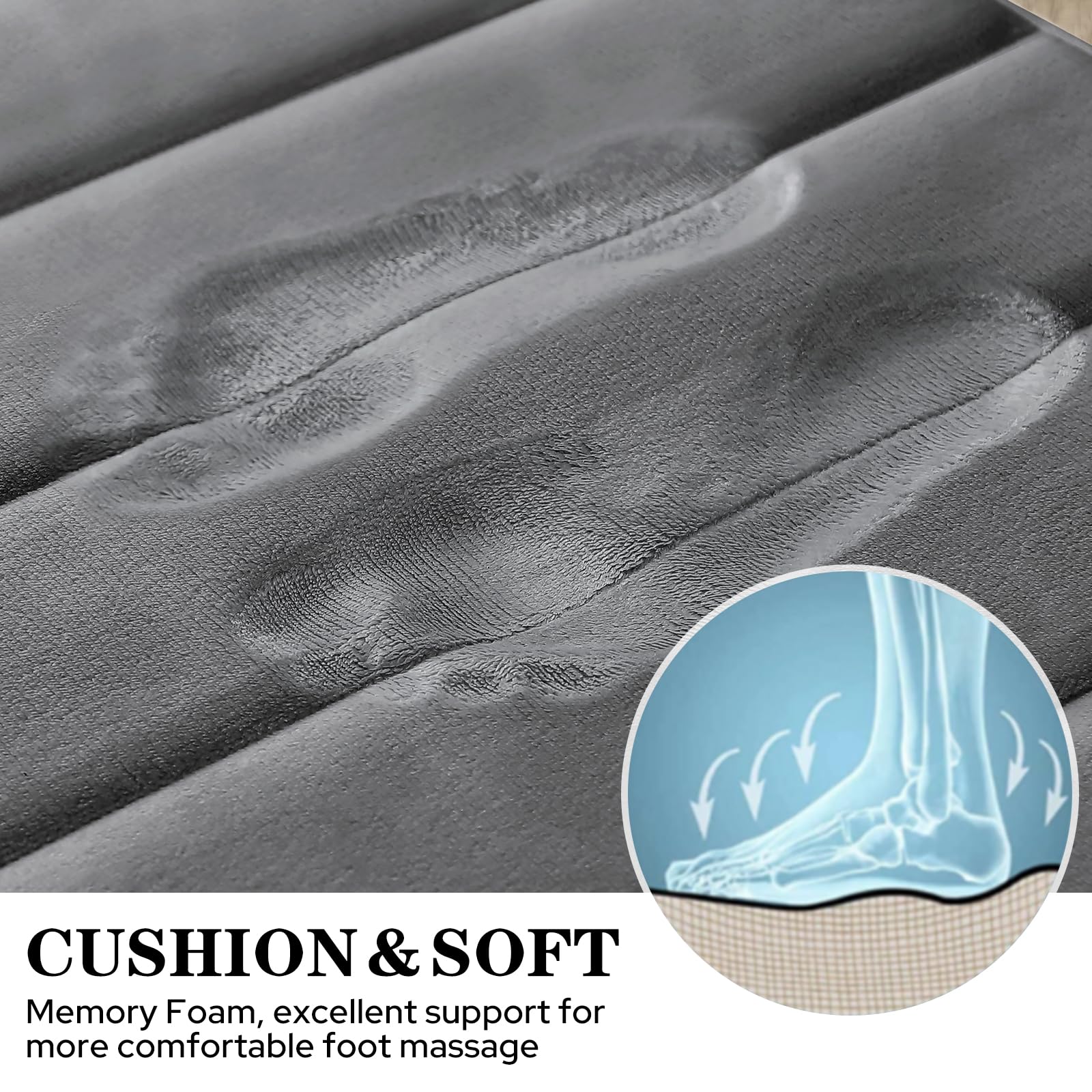 BYSURE 32x20 bath mat top view shows plush microfiber surface.