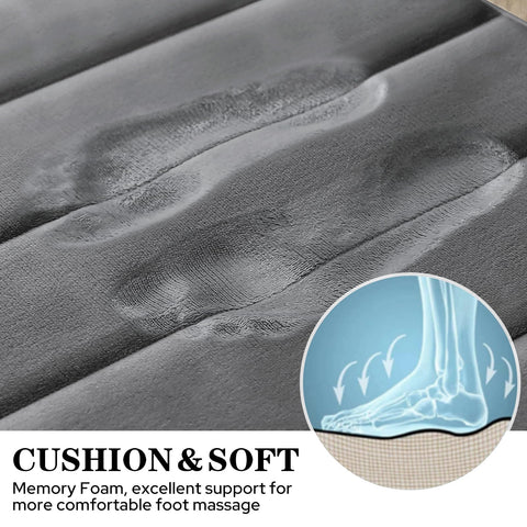 BYSURE 32x20 bath mat top view shows plush microfiber surface.