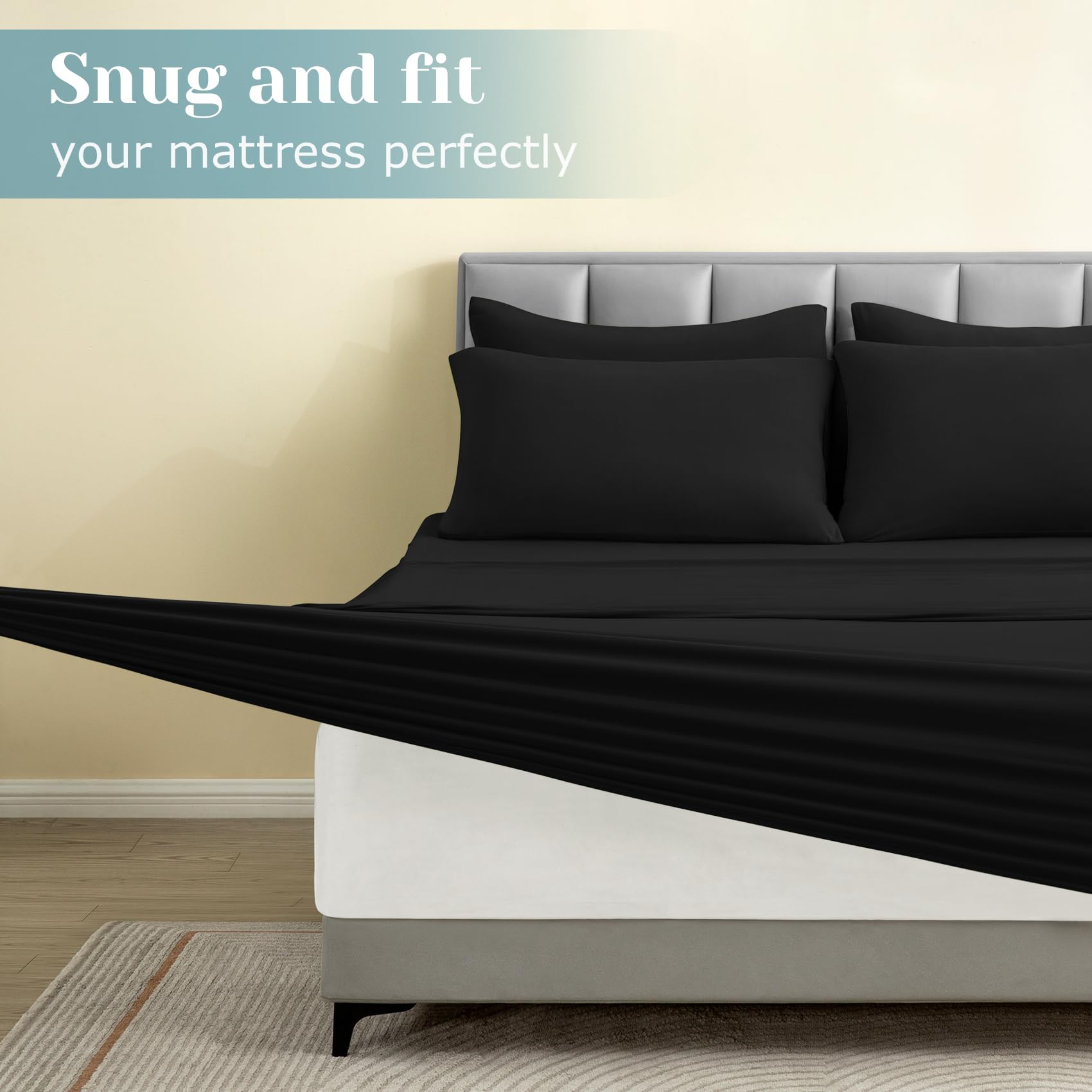 BYSURE king flat sheet 102x105 inches offers generous drape and easy care.