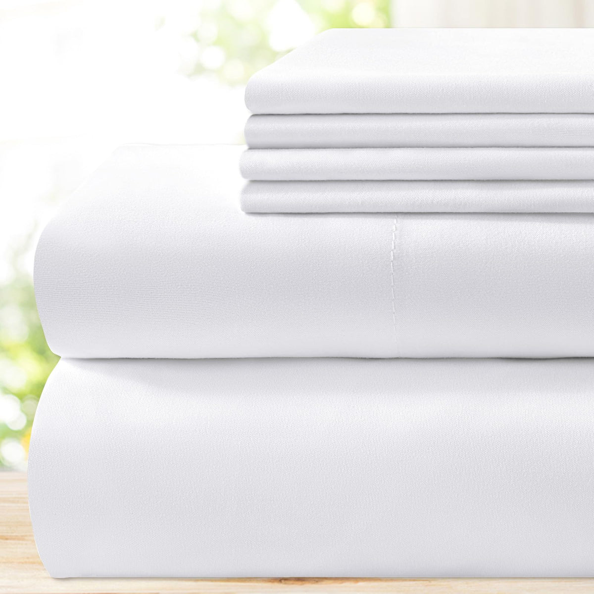 BYSURE king size sheets close-up weave showing silky microfiber finish and durability.