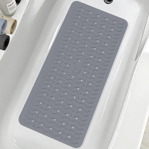 BYTANA non-slip bathtub mat with wave-texture for stable footing.