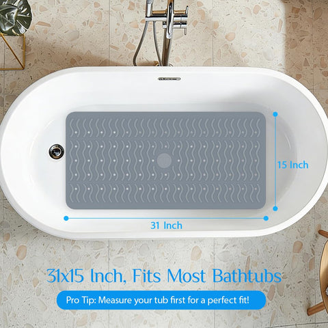 BYTANA bath mat with drain holes for quick drying and freshness.