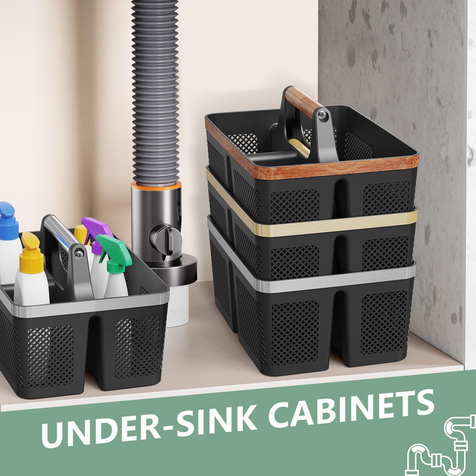 BYUNER versatile caddy doubles as makeup or cleaning supplies organizer